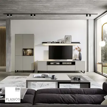 Wohnzimmer mit TV und Sideboard